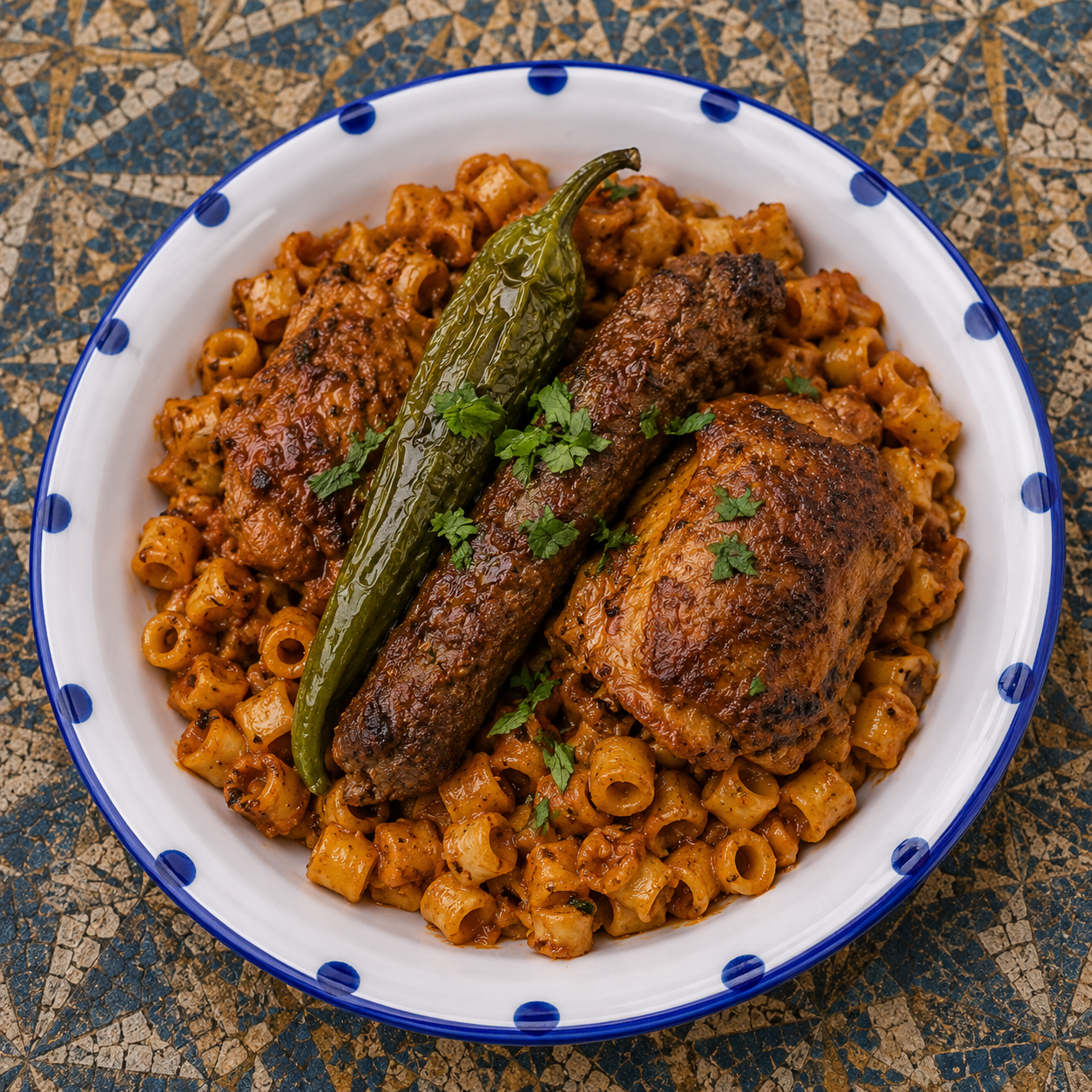 Pâtes agneau halal