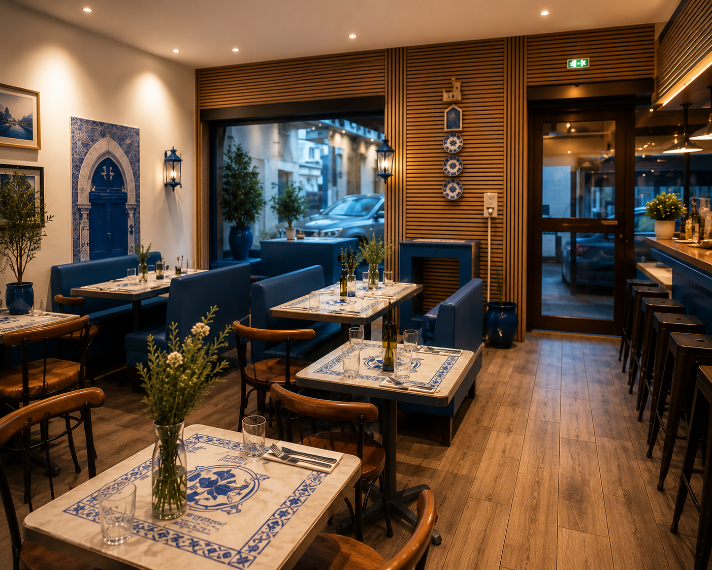 Intérieur restaurant tunisien halal à Annecy
